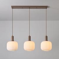 Hanglamp Iguazu Sphere taupe - Taupe en gebroken wit - E27-fitting - IP20 voor binnen - Handgemaakt opaalglas - thumbnail
