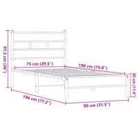 Bedframe zonder matras bewerkt hout bruin eikenkleur 150x200 cm - thumbnail