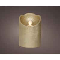 LED Waving kaars wax goud Ø7,5xH10cm - thumbnail