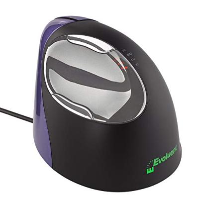 Evoluent Vertical Mouse 4 VM4S Ergonomische muis USB Optisch Zwart, Lila 6 Toetsen 2800 dpi Ergonomisch