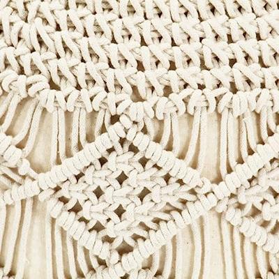 VidaXL Poef macramé handgemaakt 45x30 cm katoen VidaXL Poef macramé handgemaakt 45x30 cm katoen