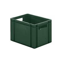 LA-KA-PE Transportstapelbak | L400xB300xH270mm | groen PP handgreepopening | zijwanden gesloten | 1 stuk - TK400/270-0 GRÜN TK400/270-0 GRÜN - thumbnail