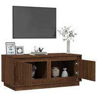 Salontafel 102x50x44 cm bewerkt hout bruineikenkleurig - thumbnail