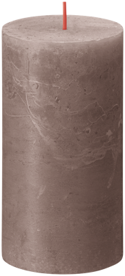 Bolsius stompkaars rustiek shine 6.8x13cm rustic taupe - thumbnail
