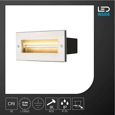 SLV Inbouw wandlampBrick 850 lumen metaalgrijs - 233660