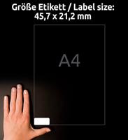 Avery-Zweckform L4778-20 45.7 x 21.2 mm Polyester folie Wit 960 stuk(s) Permanent hechtend Folie-etiketten - thumbnail