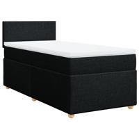 Boxspring met matras stof zwart 90x190 cm - thumbnail