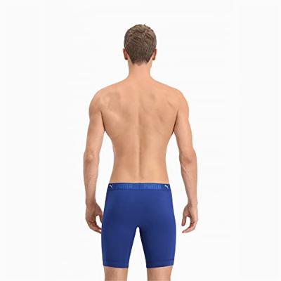 2-pack Heren boxershort lange pijpjes - Blauw - Heren onderbroek tegen schurende benen - Katoen - thumbnail