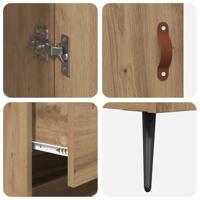 Hoge opbergkast met plank 2 pcs Artisan Eiken Bewerkt hout - thumbnail