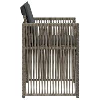 Tuinstoelen 4 st met kussens poly rattan grijs - thumbnail