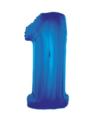 Folieballon Blauw Cijfer &apos;1&apos; Groot