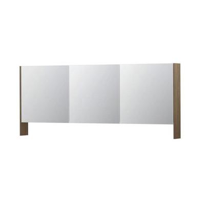 INK SPK3 Spiegelkast - 180x14x74cm - 3 deuren - dubbelzijdige Spiegel - open planchet - schakelaar en stopcontact - MFC Zuiver eiken 1110420 INK SPK3 Spiegelkast - 180x14x74cm - 3 deuren - dubbelzijdige Spiegel - open planchet - schakelaar en stopcontact - MFC Zuiver eiken 1110420