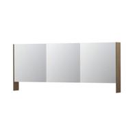 INK SPK3 Spiegelkast - 180x14x74cm - 3 deuren - dubbelzijdige Spiegel - open planchet - schakelaar en stopcontact - MFC Zuiver eiken 1110420 - thumbnail