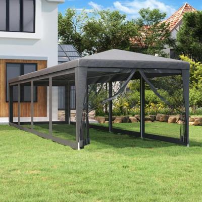 VidaXL Partytent met 10 mesh zijwanden 3x12 m hdpe antracietkleurig