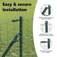 VidaXL Hek met paal groen 0,8 x 10 m staal en pvc - thumbnail