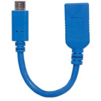 Manhattan USB Adapter [1x USB 3.2 Gen 1 bus A (USB 3.0) - 1x USB-C stekker] 353540 Afgeschermd (enkel), Folie afscherming - thumbnail