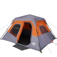 Tent 6-persoons 344x282x192 cm grijs en oranje - thumbnail