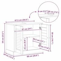Wastafelkast met plank VIGO Wit en Antiek Wit 68 x 34 x 59 cm - thumbnail