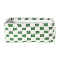 Mand checks groot - groen/wit - 15x36x26 cm - thumbnail