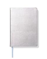 HEMA Notitieboek A5 gelinieerd ribbel (zilver) - thumbnail