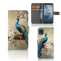 Telefoonhoesje | Met pasjeshouder | voor Nokia C2 2nd Edition Vintage Pauwen - thumbnail