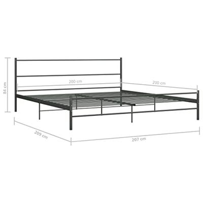 Bedframe metaal grijs 200x200 cm Bedframe metaal grijs 200x200 cm