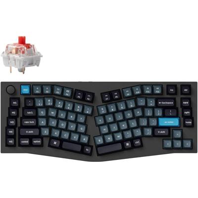 Keychron q10 pro-m1, toetsenbord (carbon, us lay-out, k pro red, alice 75%, rgb leds, ksa double-shot pbt, hot swap, bluetooth 5.1, knob)