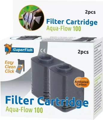 Superfish Aquaflow 100/150 Cartridge 2-Pack - Gemakkelijk Kliksysteem voor Start 50 & Home 30/45 Aquariums