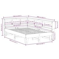 Bed met boekenkast zonder matras grenenhout wasbruin 120x190 cm - thumbnail