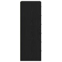 Dressoir met 6 lades 50x34x96 cm spaanplaat zwart eikenkleurig - thumbnail