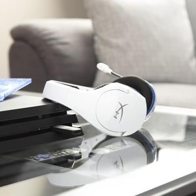 HyperX Cloud Stinger Core Over Ear headset Radiografisch Stereo Wit, Blauw Volumeregeling, Microfoon uitschakelbaar (mute) Gamen