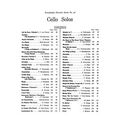 Hal Leonard Cello Solos Everybody's Favorite Series, Volume 40 voor piano en cello Hal Leonard Cello Solos Everybody's Favorite Series, Volume 40 voor piano en cello