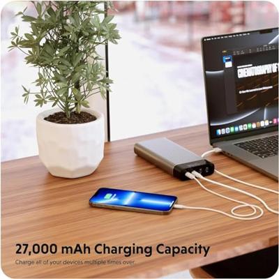Hyper HyperJuice 4-port powerbank (27.000 mAh/245W) - Space Gray - thumbnail