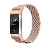 By Qubix - Compatible met Fitbit Charge 2 milanese bandje - Maat: Small - Champagne goud - Compatible fitbit bandje - thumbnail