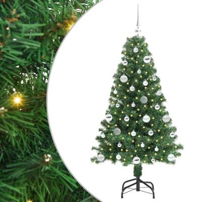 VidaXL Kunstkerstboom groen 150 cm pvc en staal en kunststof VidaXL Kunstkerstboom groen 150 cm pvc en staal en kunststof