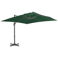 VidaXL Zweefparasol met aluminium paal 400x300 cm groen - thumbnail