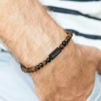 Tiger eye armband - Bruin - S - 6mm - thumbnail