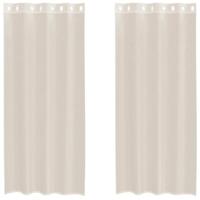 Gordijnen voile met doorvoertules 2 st 140x225 cm crmekleurig - thumbnail