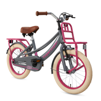 Supersuper Lola 16 Inch 25,4 cm Meisjes Terugtraprem Roze/Grijs - thumbnail