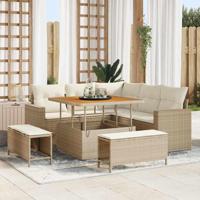 Tuinbankenset 8 pcs Beige poly rattan - thumbnail