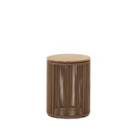 Kave Home Outdoor Bijzettafel 'Dandara' Acaciahout en touw, 40cm, kleur Beige - thumbnail