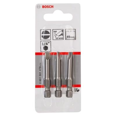 Bosch Accessoires Bit extra-hard S 0,8x5,5, 49 mm 3st - 2607001479