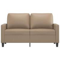 Tweezitsbank 120 cm kunstleer cappuccinokleurig - thumbnail