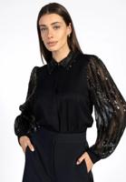 Aaiko Pillar Paillette Pes 522 Blouse 900 Black - thumbnail