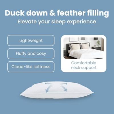 VidaXL Hoofdkussen met kussen 2 pcs wit 60 x 80 cm veren