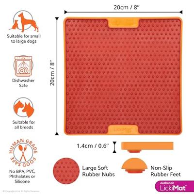 Voerbak voor honden Lickimat Orange Polypropyleen TPR