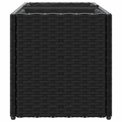 VidaXL Plantenbakken met 2 potten 2 st 72x30x32 cm poly rattan zwart