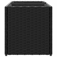 VidaXL Plantenbakken met 2 potten 2 st 72x30x32 cm poly rattan zwart - thumbnail