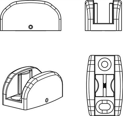 Verstelbare ondergeleider voor glasdeuren