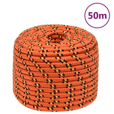 VidaXL Boottouw 14 mm 50 m polypropyleen oranje
